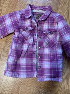 Legendary Whitetails Kids Purple Plaid Sherpa-Lined Button-Down